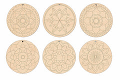 wooden mandala shaped ornaments for diy crafts