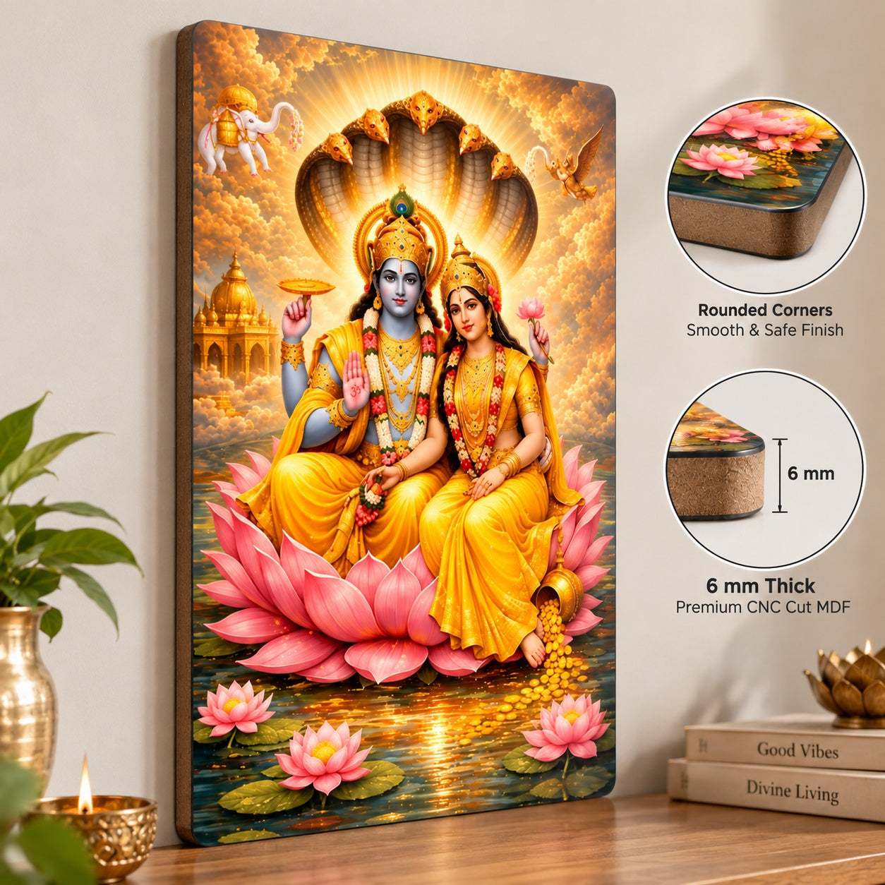 God Goddess wall painting for temple room