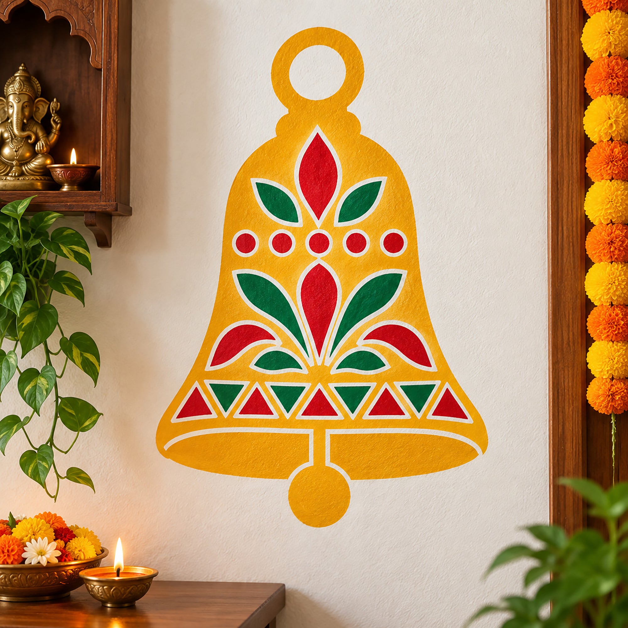 bell stencil for fabric paper wood and canvas painting