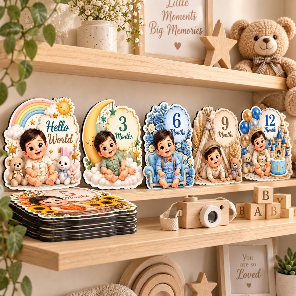 Newborn photo prop cards for nursery pictures