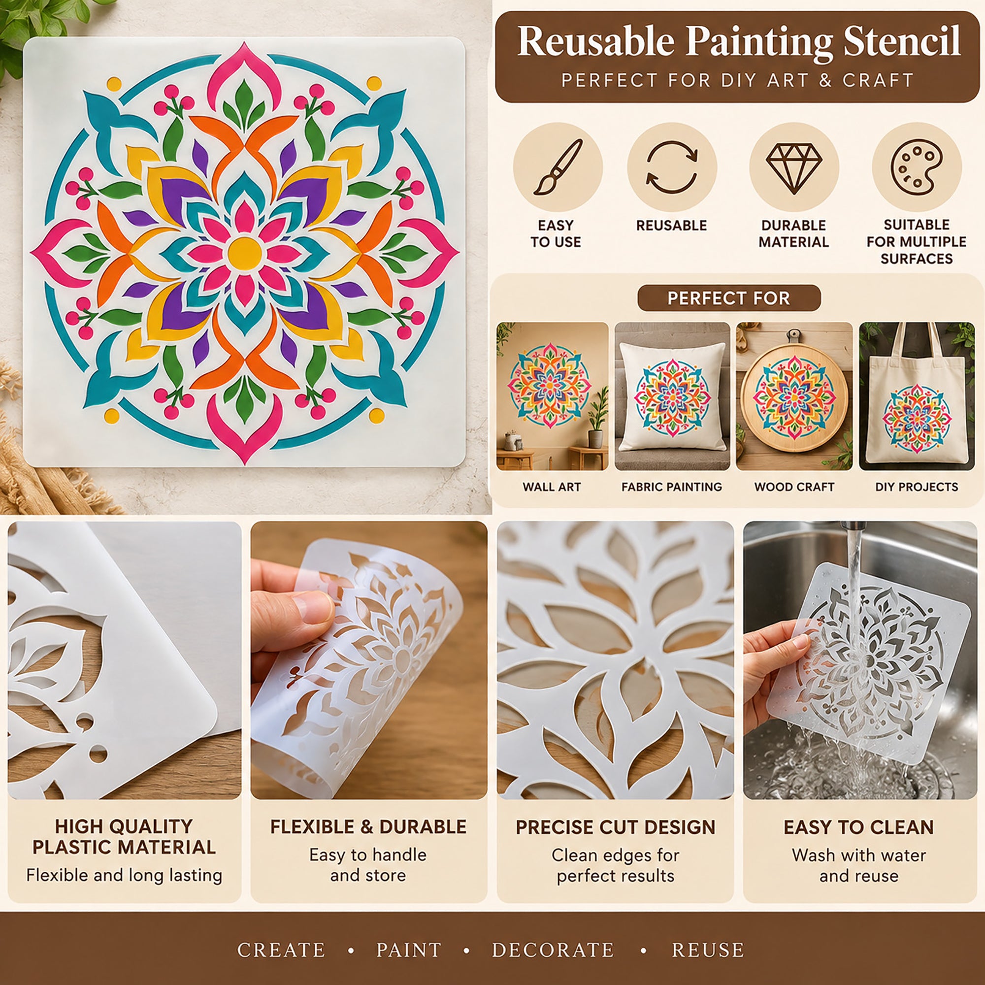 diy festive rangoli craft stencil