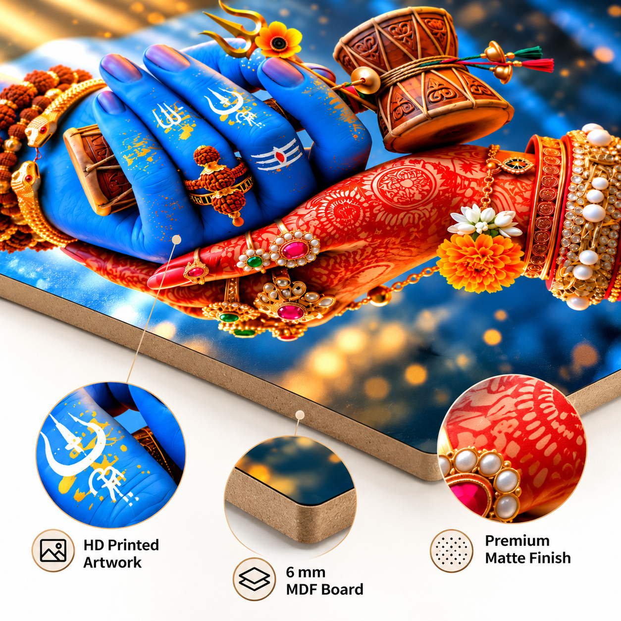 Lord Shiva and Goddess Parvati wall decor