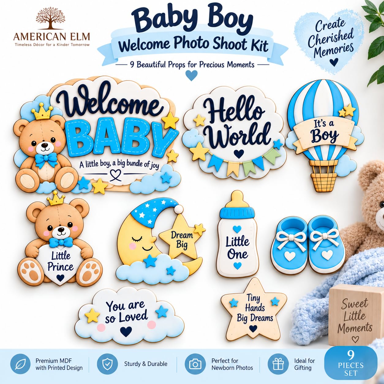 Wooden props for newborn photography session