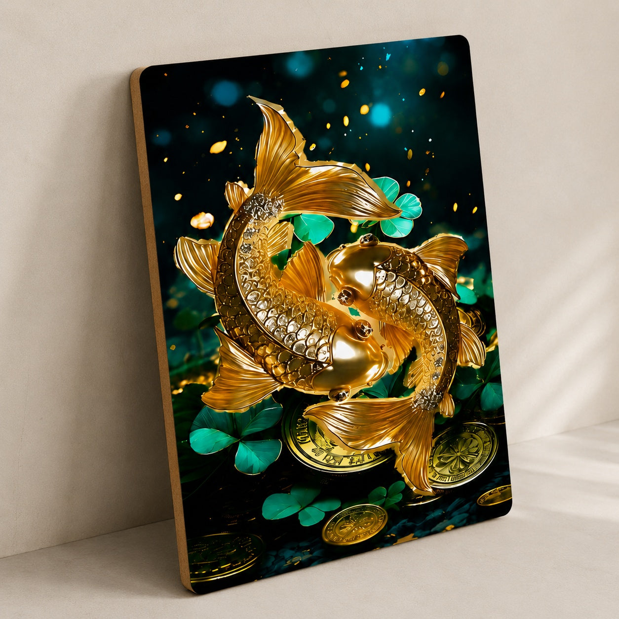 golden fish wall decor for living room