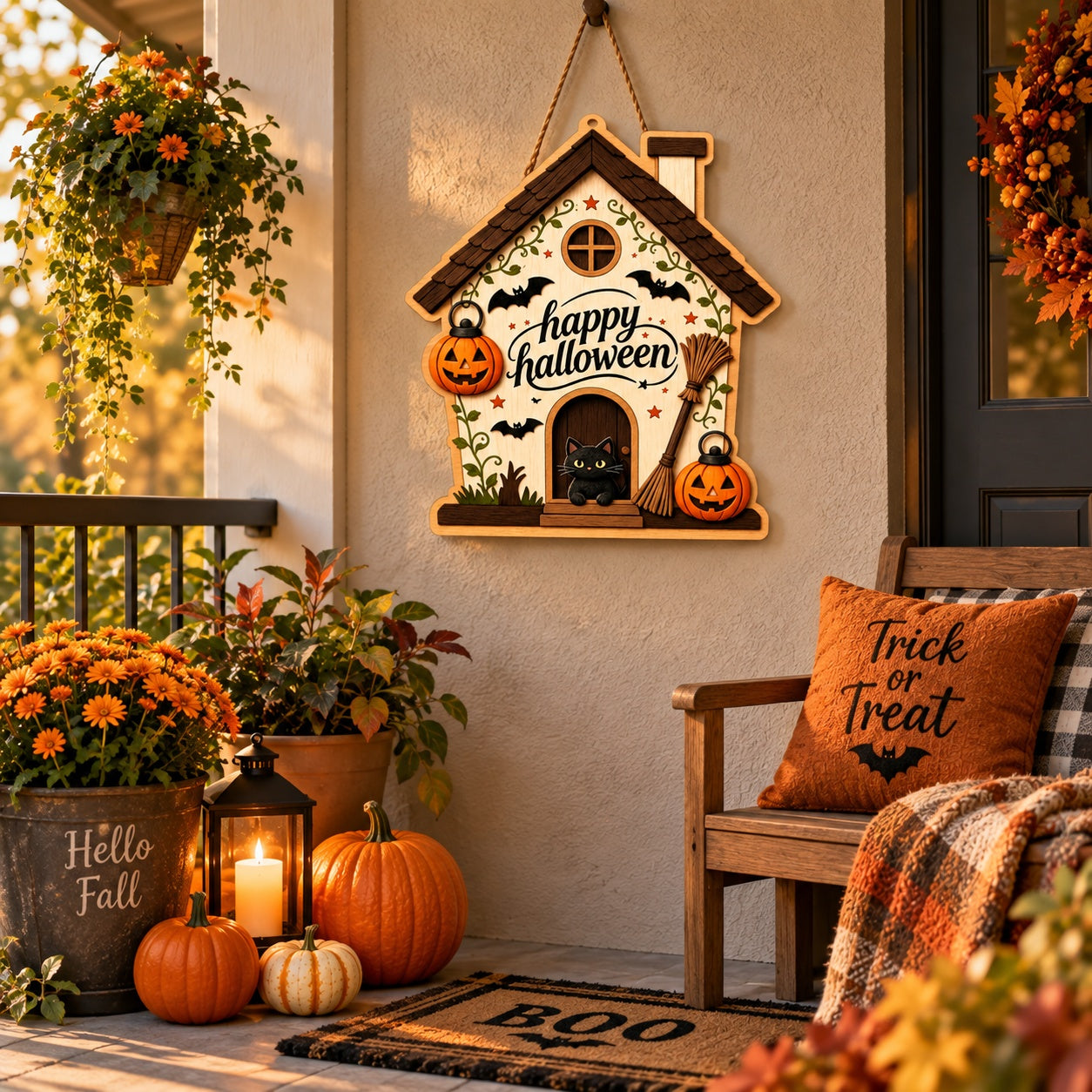 Halloween house decor for entryway