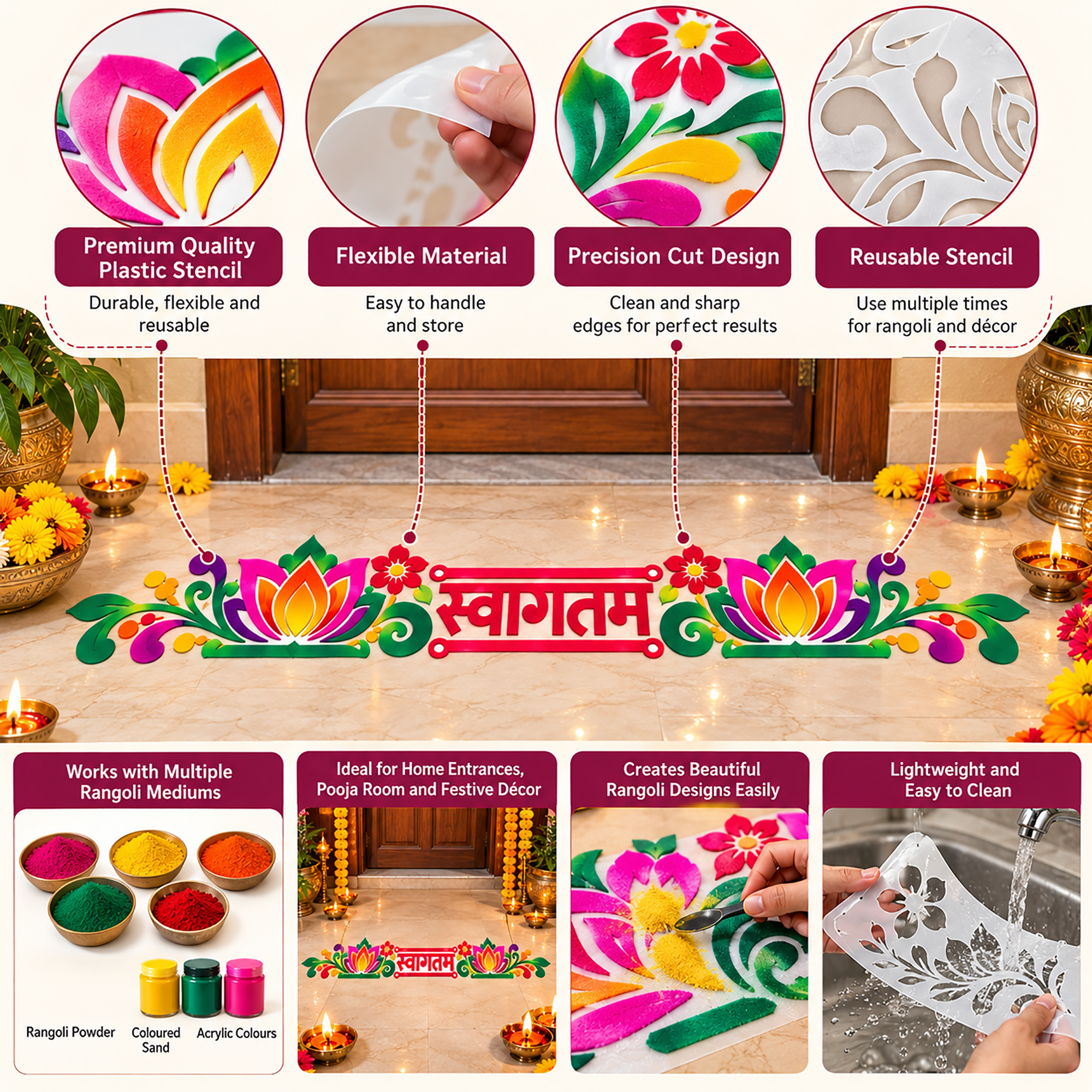 decorative floor pattern for family celebrations