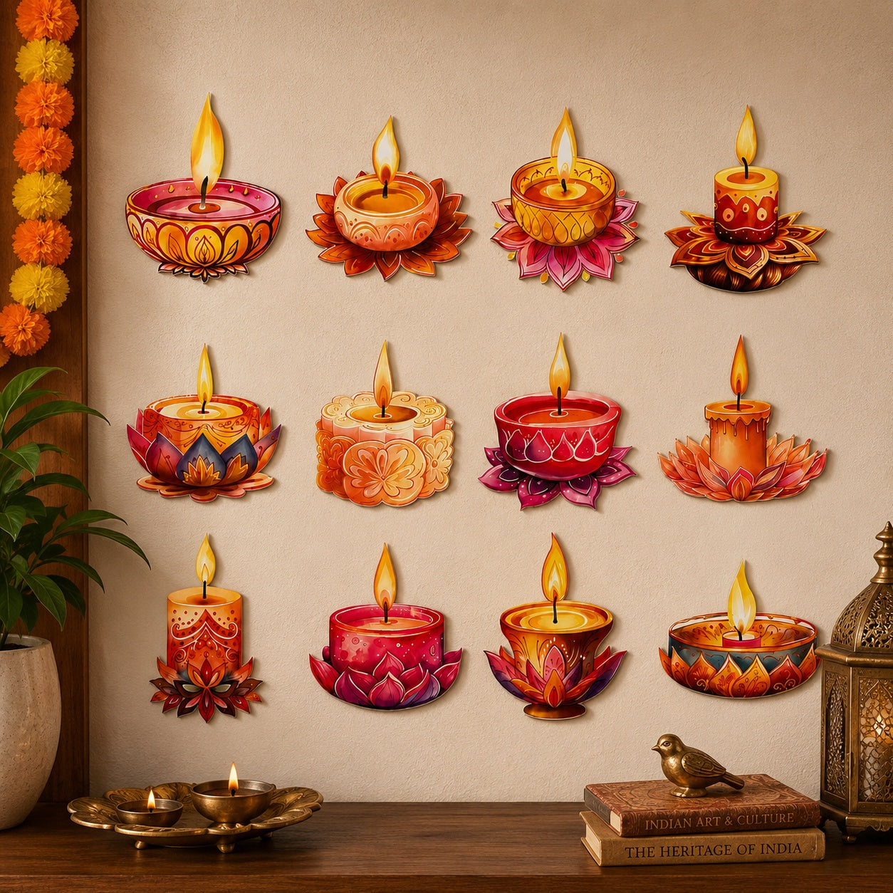decorative Diya cutouts for wall