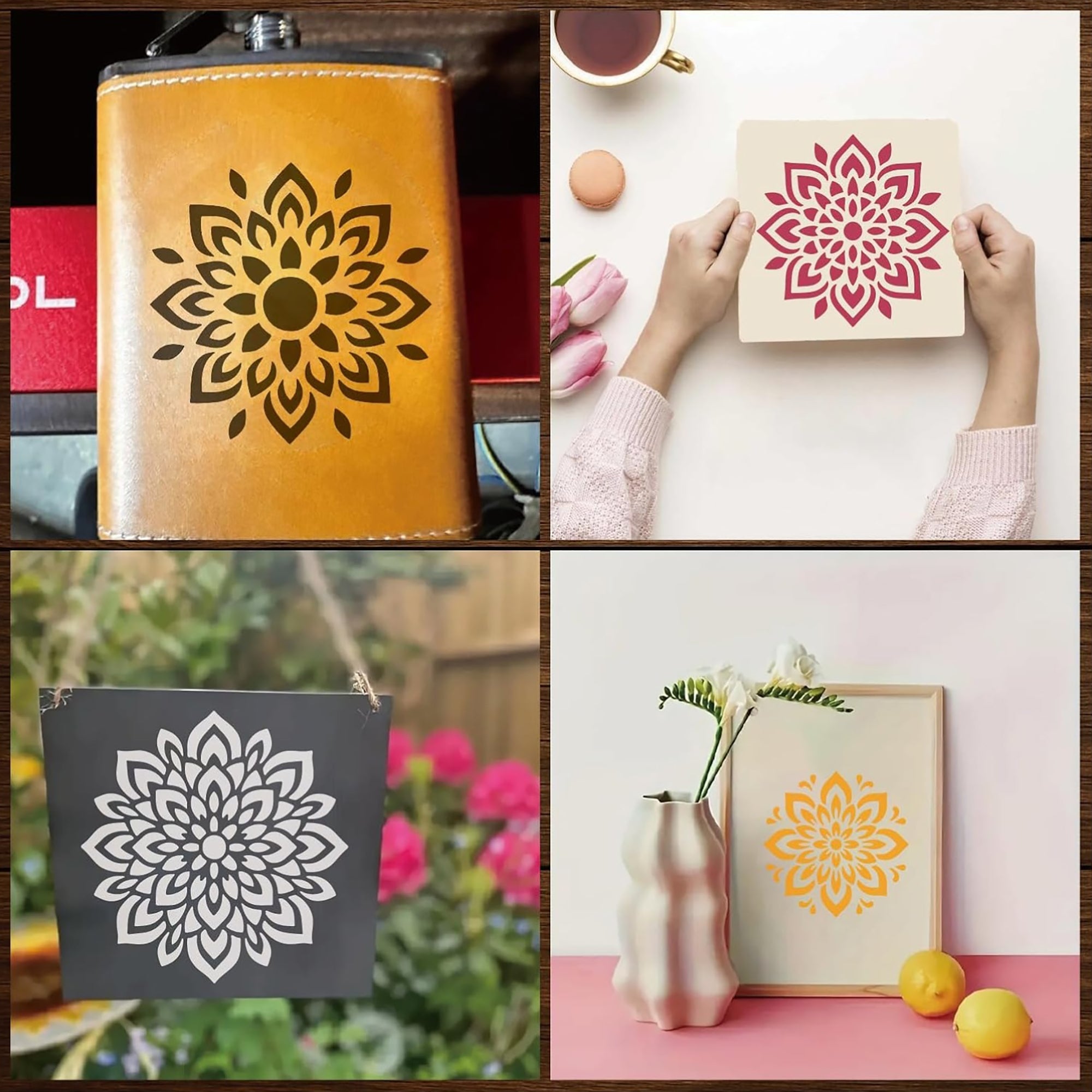 festive mandala stencil set for indian diwali celebrations