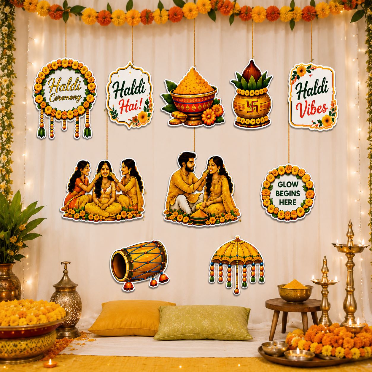 wedding Haldi signboard cutouts