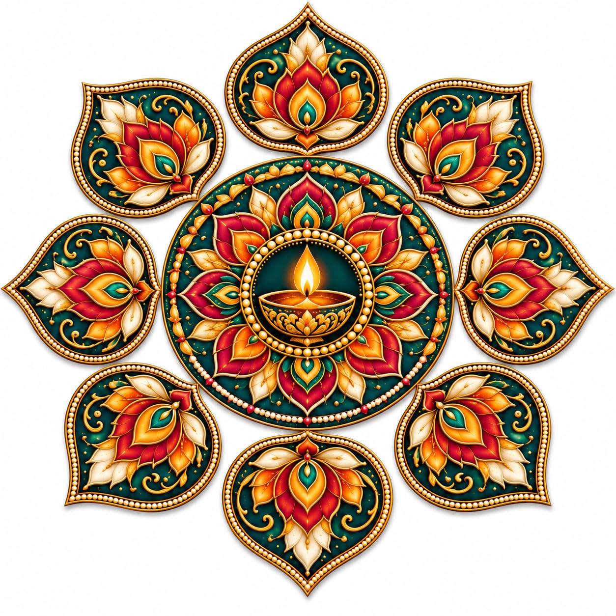 diya mandala floor decoration