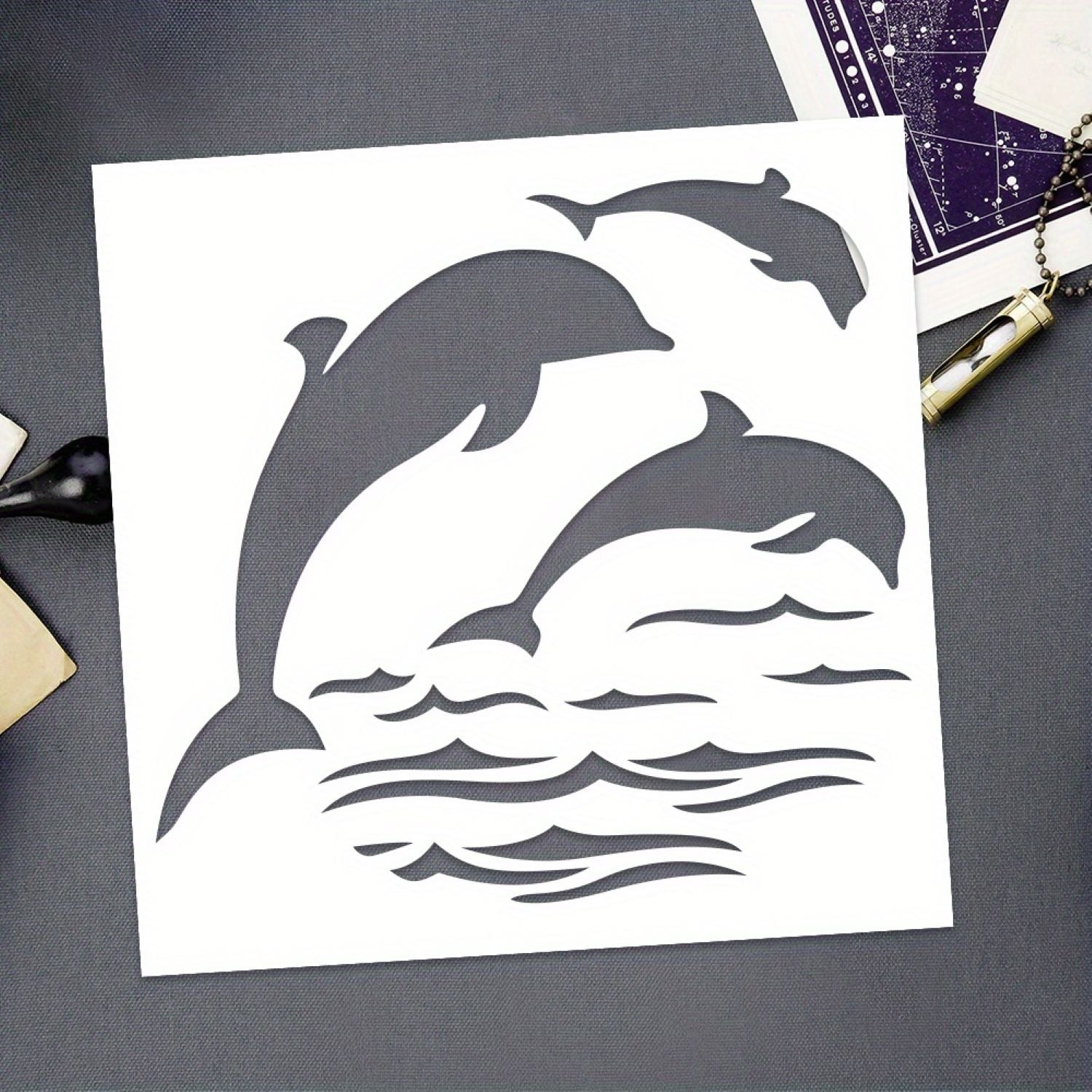 Marine life craft stencil for card making & scrapbooking