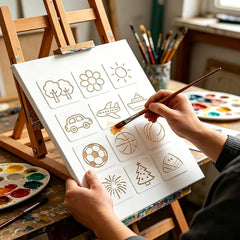 Pack of 12 Reusable Drawing Stencils, Unique Shapes, Washable Craft Art Stencils for Kids, Early Learning, Paper, Fabric, Wood & DIY Crafts, Cliths