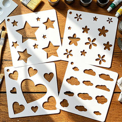 hearts stars moon reusable pet stencil set