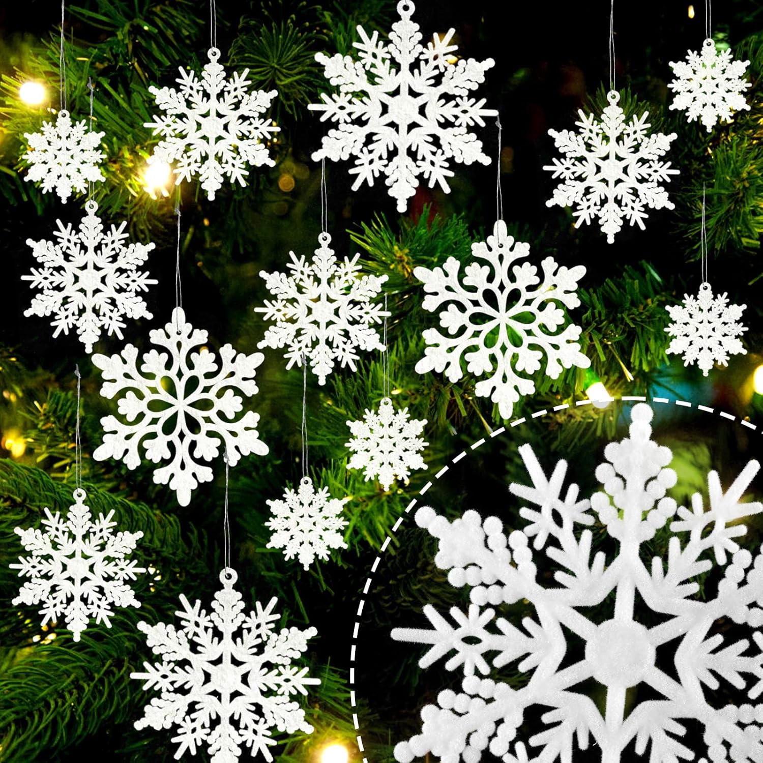 White Snowflake Ornaments