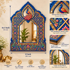 traditional peacock wall mirror hanging decor