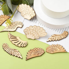 Cliths Pack of 24 Angel Wing Wooden Cutouts Craft DIY Painting Blanks for Baby Showers