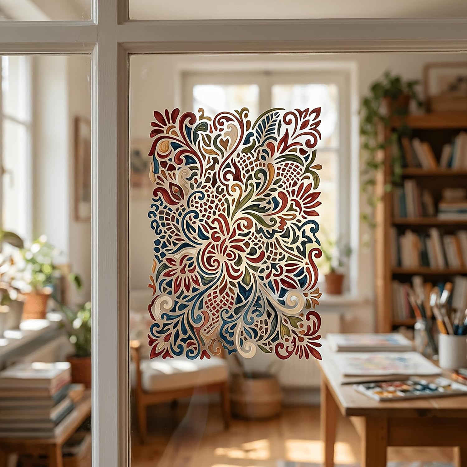 large floral stencil for acrylic painting