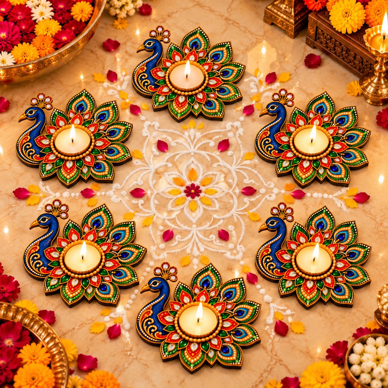 colorful diya holder for living room decoration