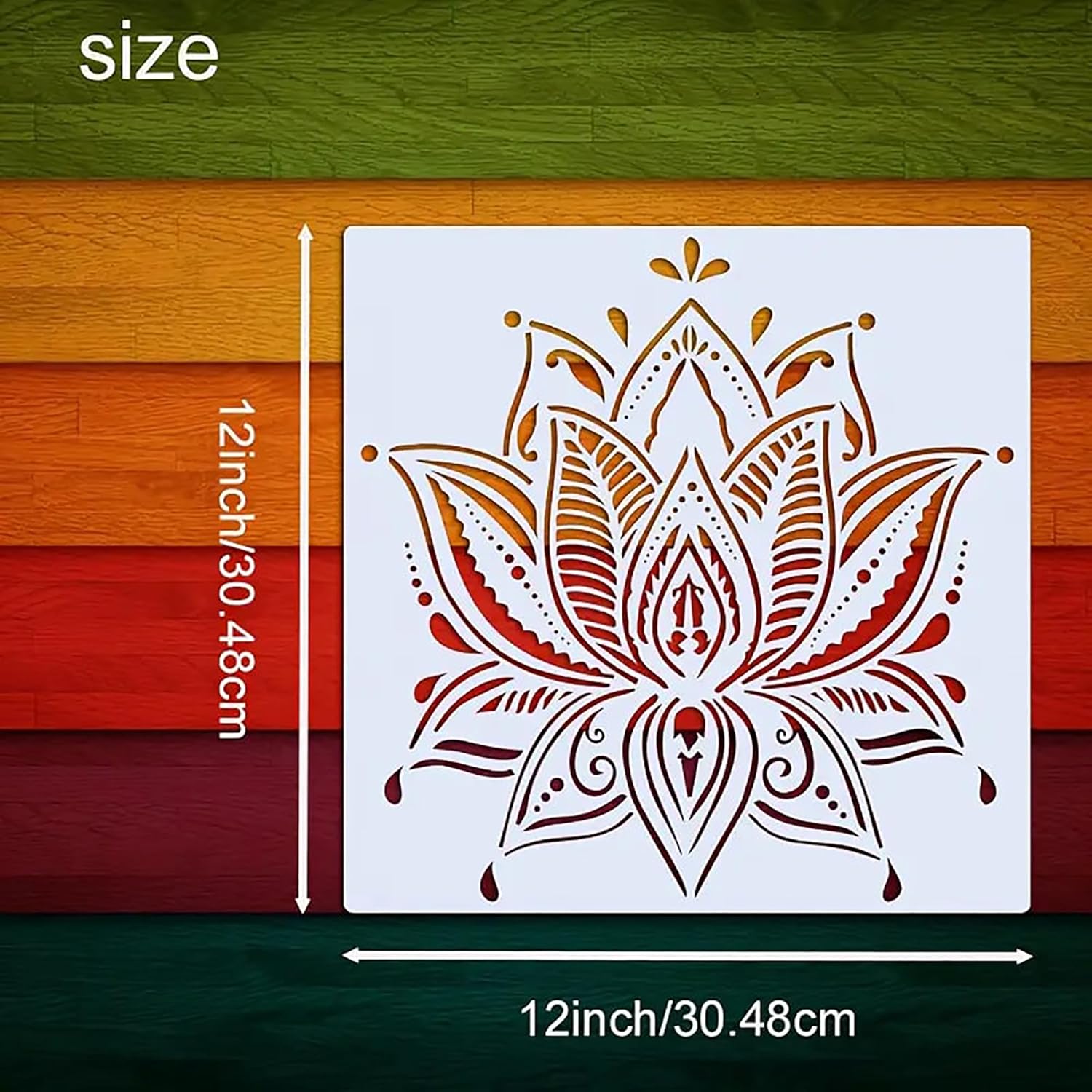 Spiritual lotus and hamsa stencil