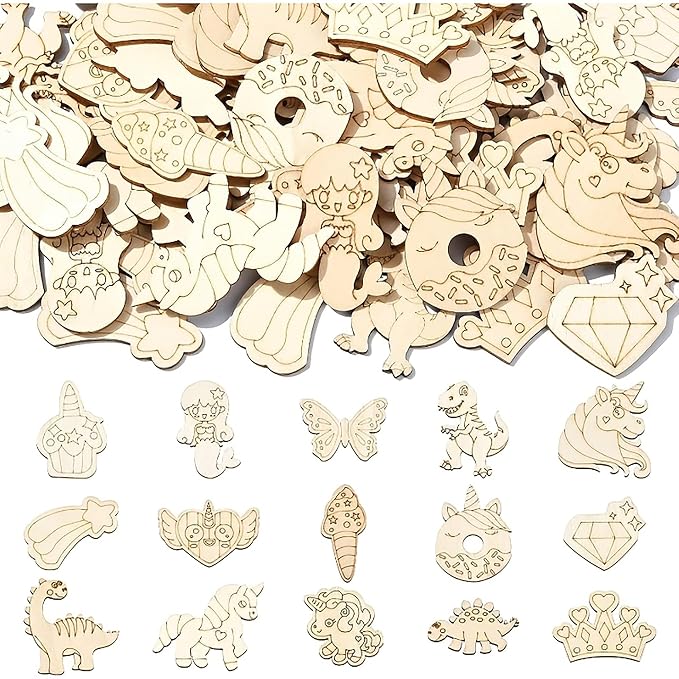 wooden princess crown cutouts for DIY crafts