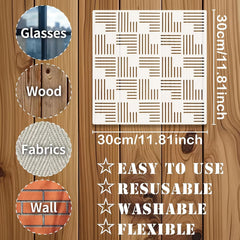 geometric line pet plastic stencil for acrylic painting