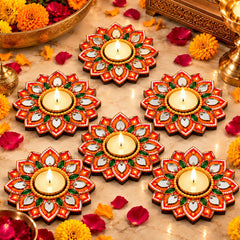 flower tealight candle holder for Diwali decoration