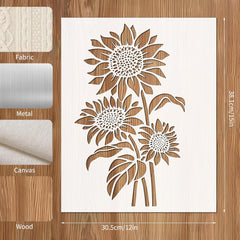 Large sunflower stencil for painting wood fences and furniture