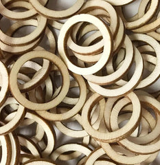 Close-up of wooden rings stacked together