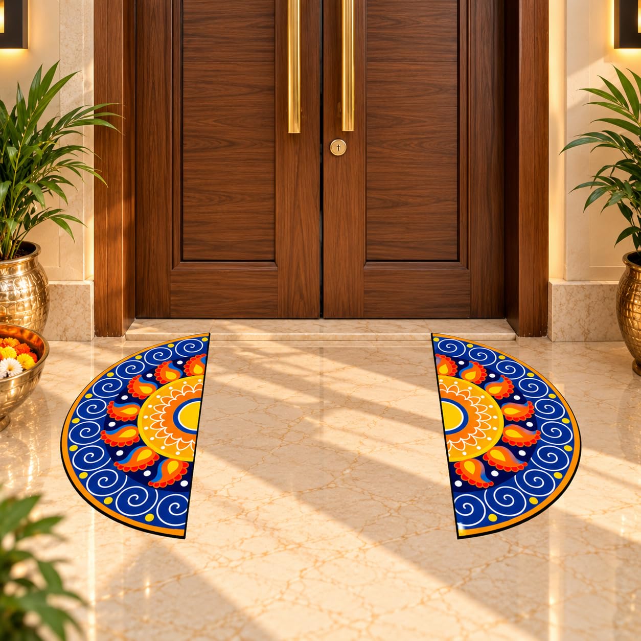 half mandala rangoli set for door side decoration
