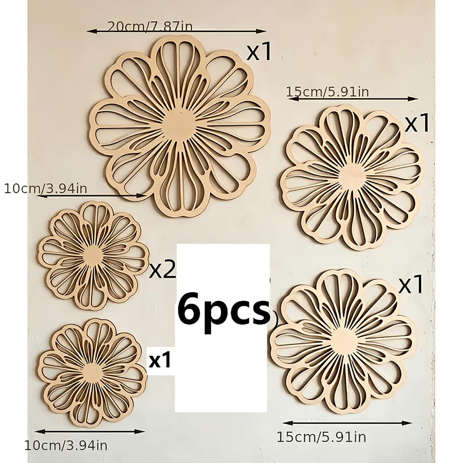 wooden flower shape for resin art