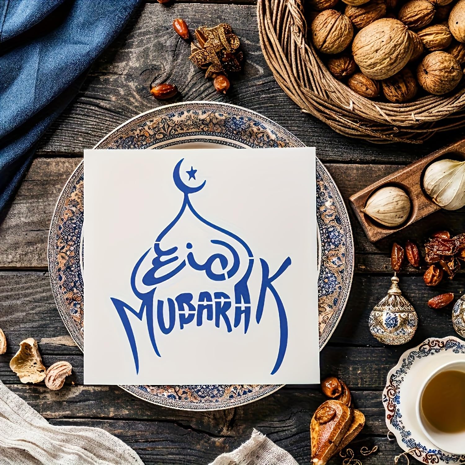 This Ramadan Eid Islamic calligraphy stencil set