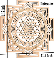 Decorative square panel with intricate patterns and measurements on a white background