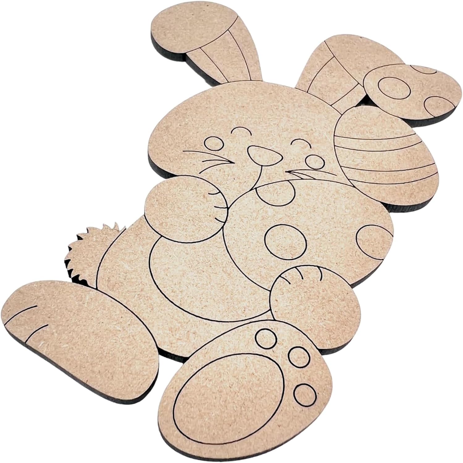 Cardboard bunny template on a white background