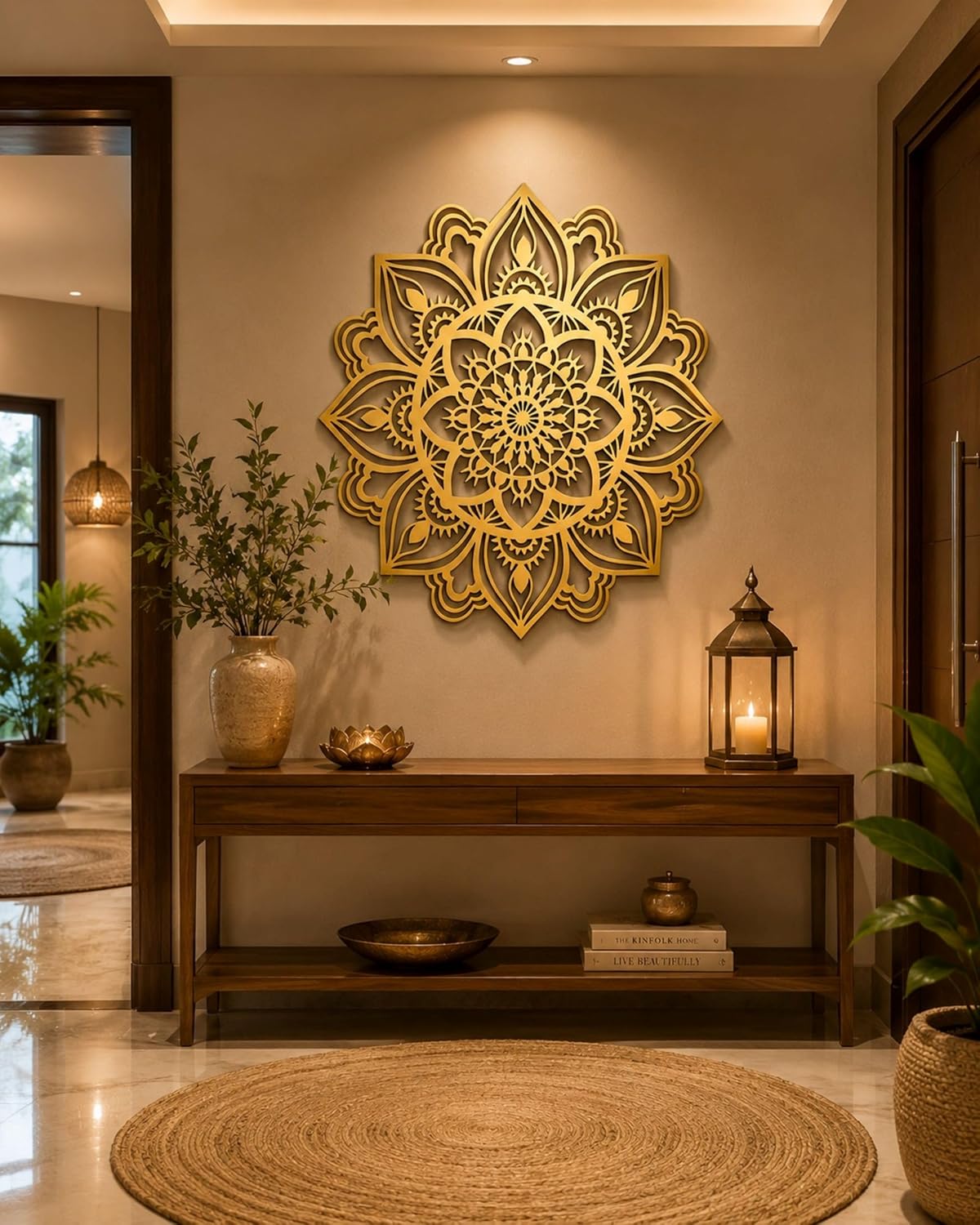 decorative mirror finish wall hanging