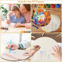 Collage of people engaging in DIY projects with colorful paint and wooden boards.