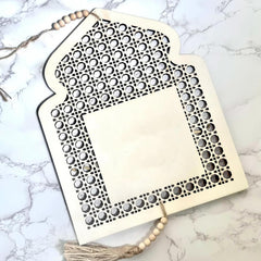 Cliths Ramadan Kareem Mosque Door Hanging Wooden Wall Art Eid Mubarak Decor Islamic DIY Craft