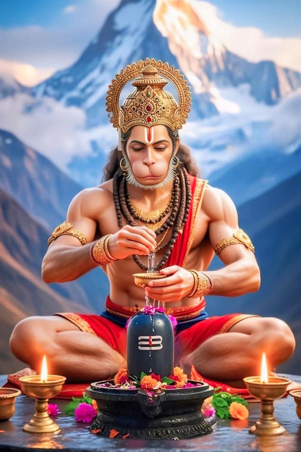 Man in traditional attire with a mountainous background