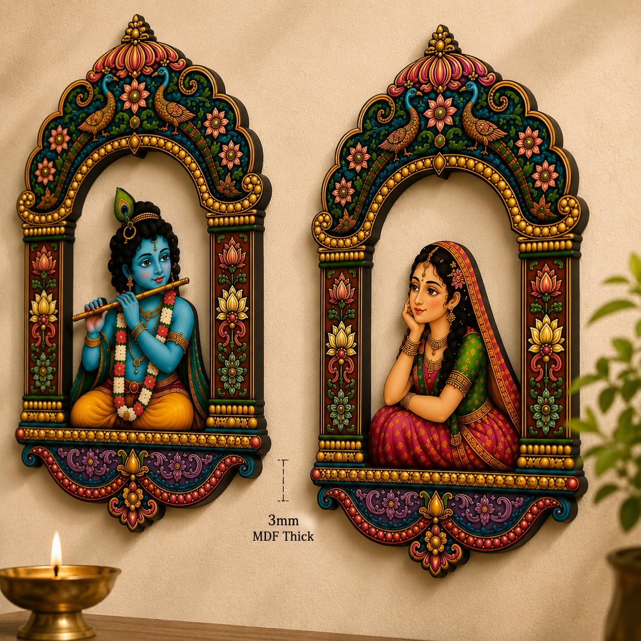 radha krishna jharokha wall decor