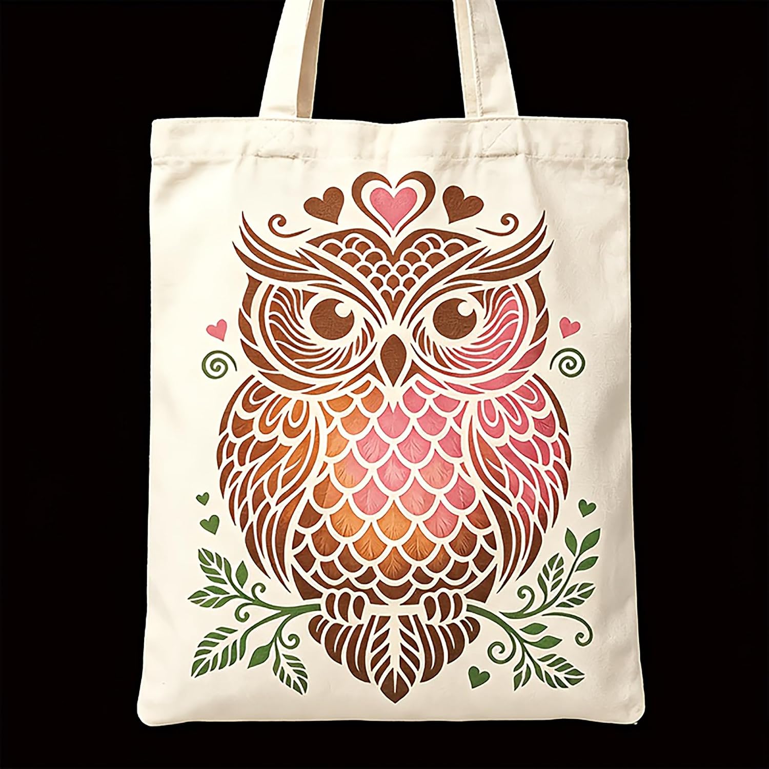 reusable owl stencil for fabric painting