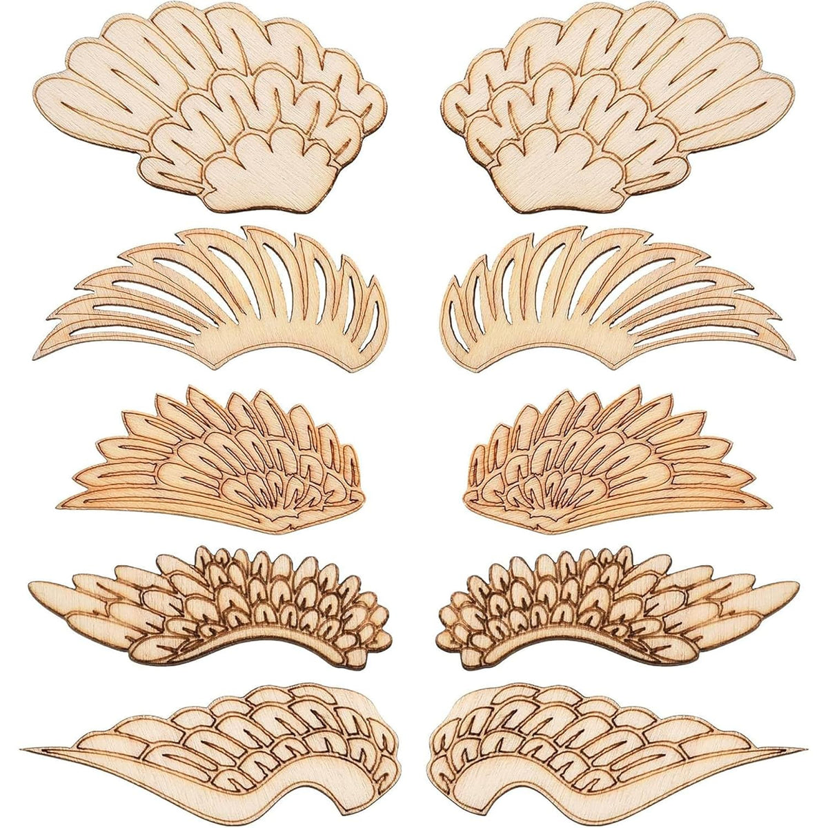 Cliths Pack of 24 Angel Wing Wooden Cutouts Craft DIY Painting Blanks for Baby Showers