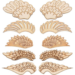 Cliths Pack of 24 Angel Wing Wooden Cutouts Craft DIY Painting Blanks for Baby Showers