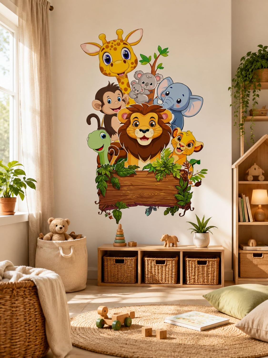 jungle animal wall art for nursery