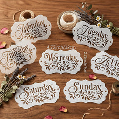 weekly calendar lettering stencil