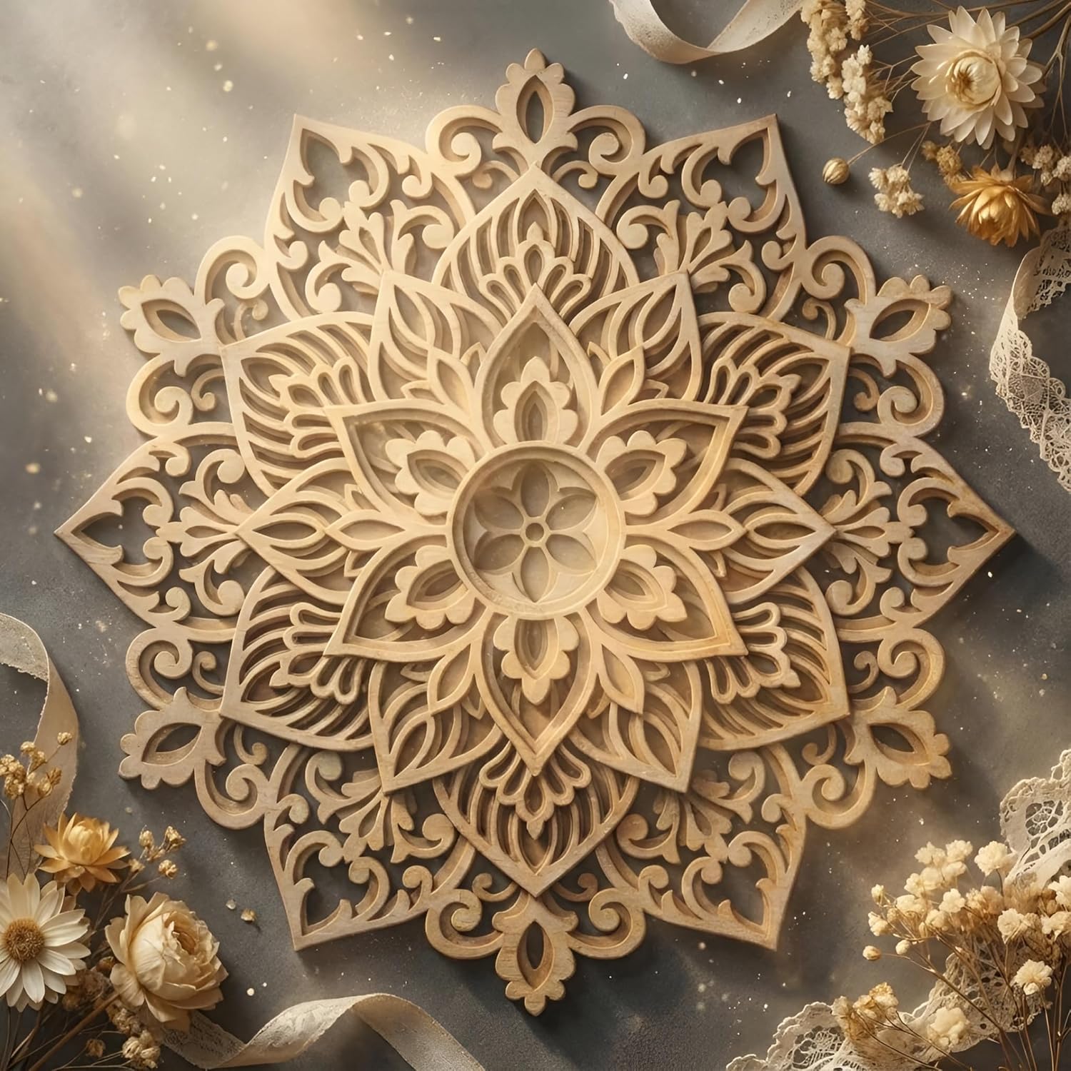 mandala wall decoration ready to hang