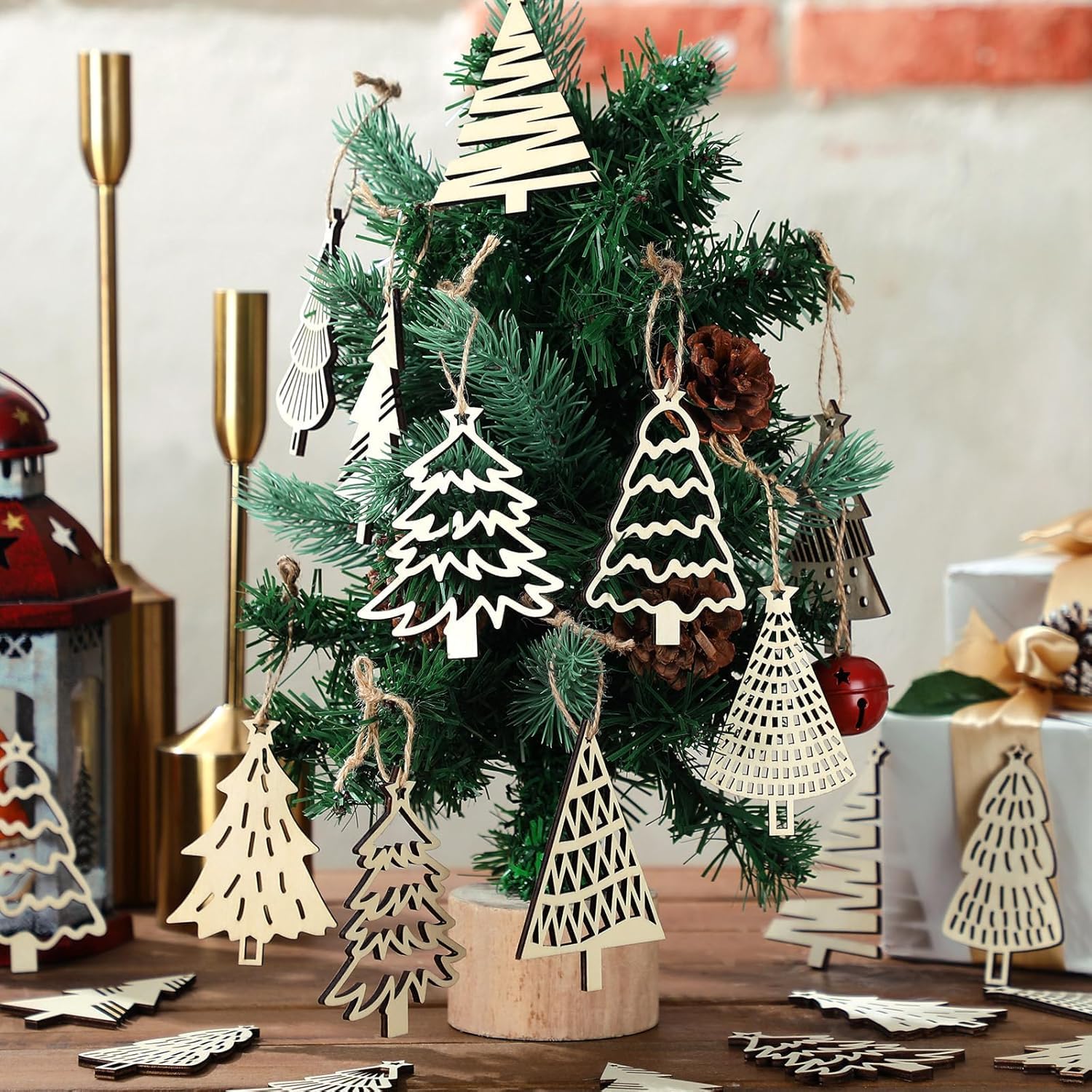 wooden christmas tree cutouts ornaments