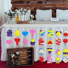 Cliths Valentine’s Day Wooden Cutouts MDF Heart, Bear & Gift Box Shapes DIY Craft Blanks for Kids’ Decor & Gifts