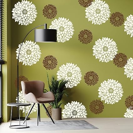 flower wall art stencil for office