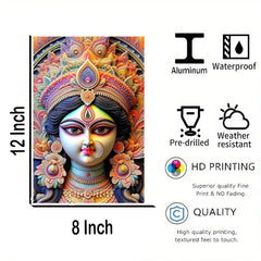 Decorative panel with a colorful design of a face, featuring product specifications on a white background.
