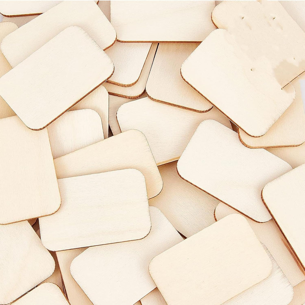 Cliths 20 Pcs Wood Linking Rings for DIY Jewelry Crafts Rectangle Wood Frames Craft Supplies