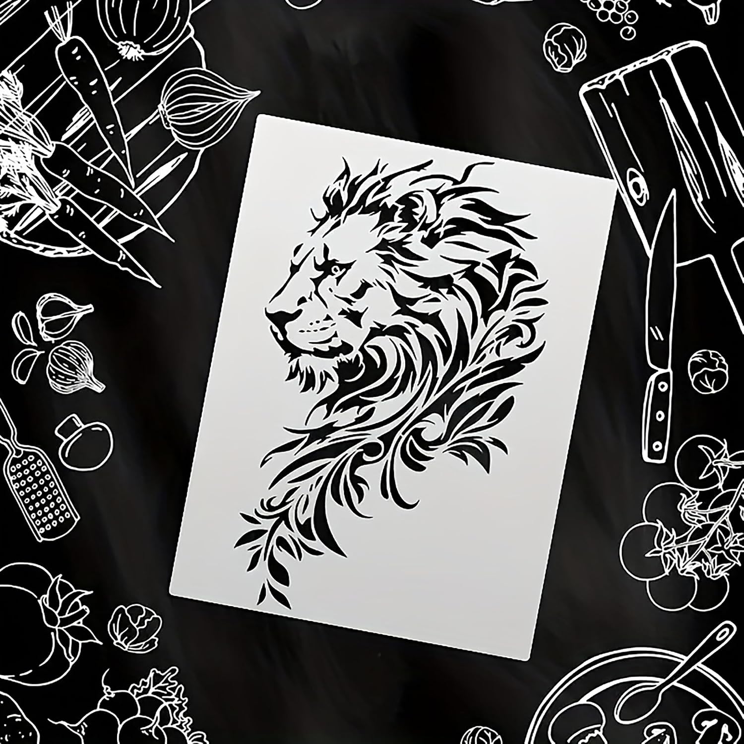 plastic lion stencil for DIY art and craft